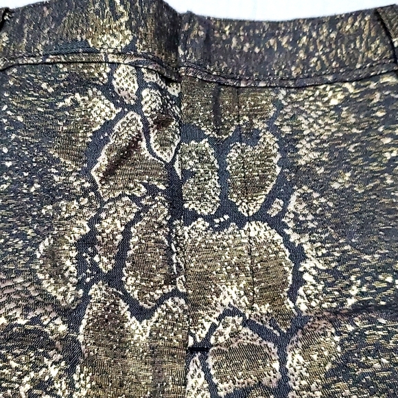 Worthington Black & Gold Snake Print Nightout Evening Ankle Pants - Picture 4 of 12